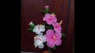 How to make nylon stocking flower Hibiscus [upl. by Maon]