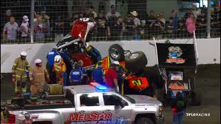 Wayne Johnson Crash 2024 Kubota High Limit Racing at Texas Motor Speedway [upl. by Cordi86]