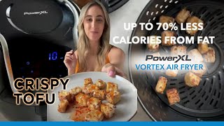 Air fried tofu  only 4 ingredients in the PowerXL Vortex Air Fryer  Review by The Food Joy [upl. by Joshuah]