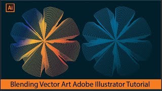 Blending Vector Art  Illustrator Tutorial 3D Flower Graphic Design [upl. by Hsihsa]