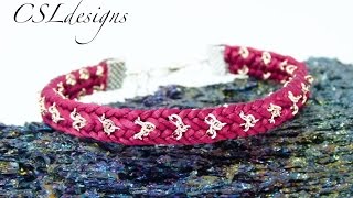 Heart chain kumihimo bracelet ⎮ Valentines Day [upl. by Naujik]