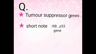 Tumour suppressor genes  RB  p53 genesGuardian of genome [upl. by Atikkin]