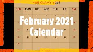 February 2021 Calendar Template by Calendarprintablescom [upl. by Zippel855]