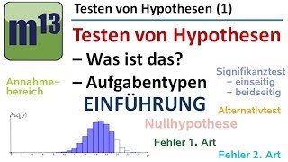 Testen von Hypothesen 1  Einführung Aufgabentypen und wichtige Begriffe [upl. by Pier]