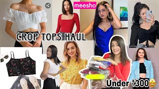 HUGE MESHO Crop Tops Haul  Try on  Under ₹300 haul  Affordable Tops Haul  Meesho Haul [upl. by Egoreg]