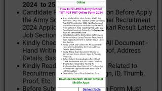 AWES Teacher Recruitment 2024 Army School TGT  PGT  PRT Online Screening Test OST Registration [upl. by Fillander299]