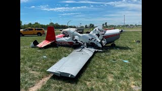 EAA AirVenture Oshkosh 2023  Midair collision between ELA gyro amp Rotorway helicopter [upl. by Acsehcnarf703]