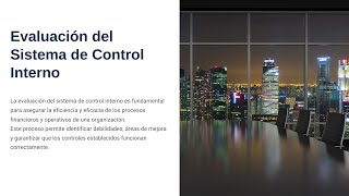 Evaluación del Sistema de Control Interno 1ra parte [upl. by Elysia]