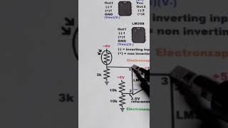 LDR Controlled Op Amp Non Inverting Comparator short shorts electronics [upl. by Phare]