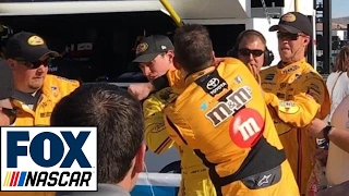 Kyle Busch Punches Joey Logano in Face  2017 LAS VEGAS  NASCAR on FOX [upl. by Julide]