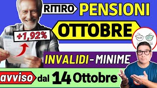 ✅ PENSIONI ➜ RITIRO OTTOBRE  MESSAGGIO INPS 14 OTTOBRE 📈 NOVITà IMPORTI INVALIDI MINIME AUMENTI 0€ [upl. by Marr]