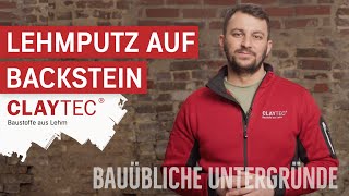 Lehmputz auf Backsteinwänden  CLAYTEC Lehmbaustoffe auf bauüblichen Untergründen  Anwendungsvideo [upl. by Christos]