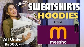 SWEATSHIRTS Haul from MEESHO💜💛  Winter collection 🧶 TyonOn  Honest Review  gimaashi [upl. by Chiquia]