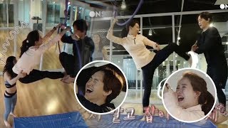 Song Ji Hyo and Her Brothers Funny NonStop Bickering While Doing Aerial Yoga [upl. by Ellingston]