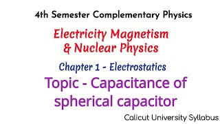 Capacitance of Spherical Capacitor [upl. by Fein]