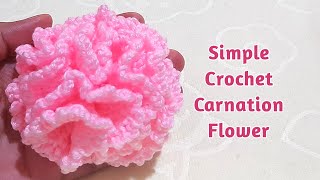 HOW TO MAKE A SIMPLE CROCHET CARNATION FLOWER [upl. by Rowney42]