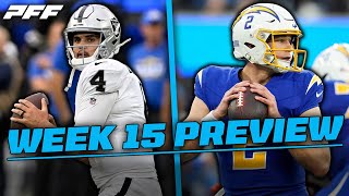 Chargers vs Raiders Week 15 Game Preview  PFF [upl. by Patin]