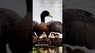 Under the Rain a Mother Duck Shields Her Fuzzy Ducklings 🌧️🦆💧 [upl. by Eirlav]