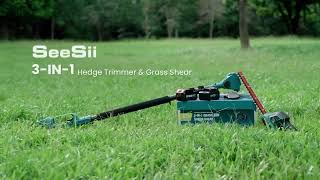 SeeSii Cordless Hedge Trimmer with Pole Versatile 3in1 [upl. by Etteve]