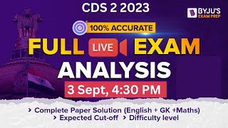 CDS Exam Analysis  CDS 2 2023 Answer Key I CDS Exam Preparation  CDS Exam [upl. by Ecidnac477]