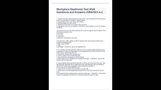 Workplace Readiness Test 2024 Questions and Answers GRADED A [upl. by Etnoled489]