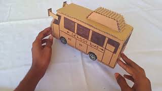 How to make school bus from cardboard [upl. by Chenay]