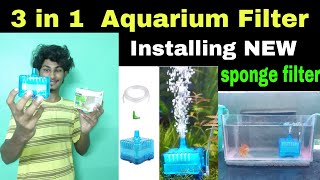 How to install Sponge filters amp Air pump in Aquarium Filter Cartridge [upl. by Cohdwell174]