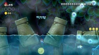 New Super Mario Bros U  First Star Coin in Deepsea Ruins [upl. by Selma133]