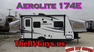 Super Light Hybrid Travel Trailer Fun For Your Family Of Six  2017 Aerolite 174E [upl. by Retsevlys]