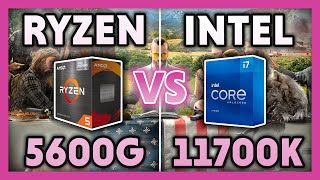 Ryzen 5 5600G VS Core i711700k Benchmark  Vega 7 vs UHD 750 [upl. by Mccormick]