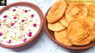 KHEER PURI RECIPEHow to make delicious mava kheeramp khasta purikunde ki Niyazkheerpurikesebanatehe [upl. by Seow516]