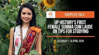 Rappler Talk UP Historys first female summa cum laude on tips for studying [upl. by Iur321]