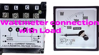 Wattmeter connection with load in hindi how to connect watt meter वाटमीटर के कैनक्सन कैसे करें [upl. by Rheta]