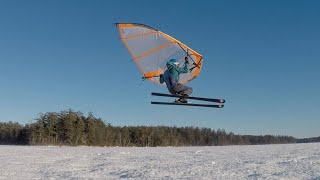 Squam Lake Kitewing Sailing Jan 12 2019 [upl. by Moll]