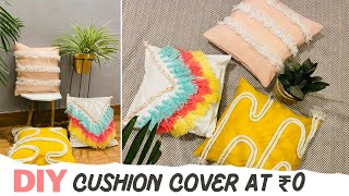 DIY Cushion Cover Ideas  Make Throw Cushion Cover at Home I Zero Cost DIY I [upl. by Eimile]