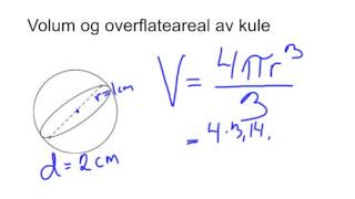 Volum og overflate av kule [upl. by Merridie]