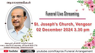 Dr Joseph Babu Chiramel 75  Funeral ceremony live [upl. by Millda]