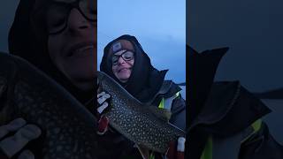 1st Lake Trout  Giver A Kiss  Reindeer Lake Sask  WOOOOOFISHING trout kiss fishing [upl. by Annoved]