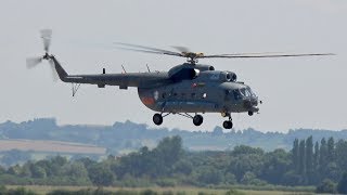 Mil Mi8T Lithuania Air Force arrival at RNAS Yeovilton Air Day 2018 [upl. by Selda708]