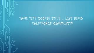 Same Site Cookie Issue  Live Demo  Salesforce Community Promting Login Again [upl. by Araeic]