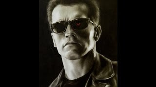 Arnold Schwarzenegger drawing  Terminator 2 Judgment Day Time lapse [upl. by Schwejda]