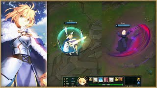 League of Legends Saber Riven Custom Skin Showcase [upl. by Ahtram]