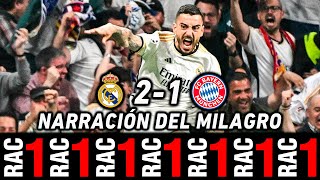 RAC1 REAL MADRID 21 BAYERN  EL MILAGRO DEL REAL MADRID EN RAC1 [upl. by Alyakcm45]