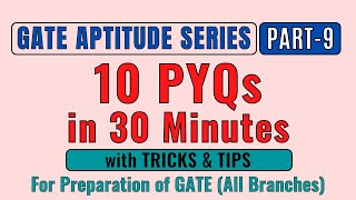 GATE Aptitude 10 PYQ in 30 Minutes  Part9  All Bout Chemistry [upl. by Devaney]