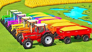 LOAD CORN amp TRANSPORTING WITH CASE amp VALTRA TRACTORS  Farming Simulator 22 [upl. by Toolis]