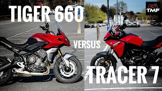 Triumph Tiger 660 v Yamaha Tracer 7  Comparison Review [upl. by Yrocaj]