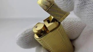 Rare 18K Gold Plated 1970 Cartier Lighter Ping Sound and Presentation [upl. by Stone]