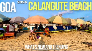 Goa Calangute Goa Beach Shops Restaurants Shacks 2024  Goa Vlog  North Goa [upl. by Hidie]