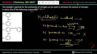 The Kjeldahl’s method for the estimation of nitrogen can be used to estimate the amount of nitrogen [upl. by Adonis533]