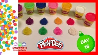 Learn Colors with Play Doh Ornaments  Day 16 Christmas Countdown [upl. by Alyek825]